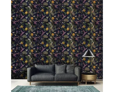 Carta da parati Lemons and birds di Adriani e Rossi