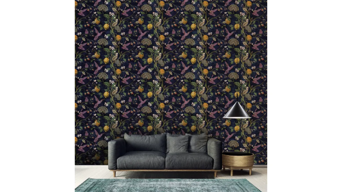 Carta da parati Lemons and birds di Adriani e Rossi