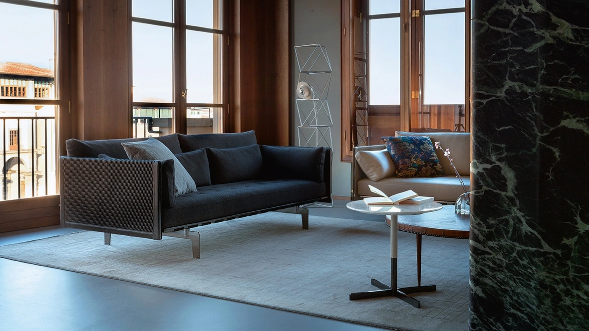 Tappeto Chado realizzato in lino e seta di bambù di Poltrona Frau