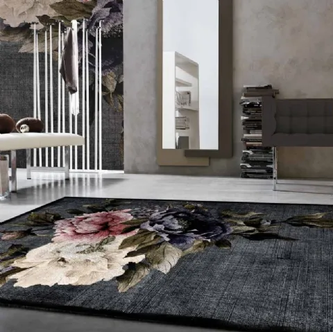 Tappeto con peonie colorate Digit Collection Roses di Adriani e Rossi