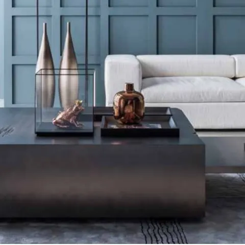 Tavolino in laccato goldenblack Double di Adriani e Rossi