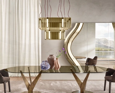 Specchio Magnifico con cornice oin vetro curvato di Fiam