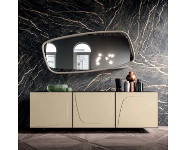 Specchio con cornice in legno Golden Wood di Ozzio