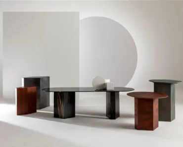 Tavolini di design in marmo, legno o laccato Imperfetto di Laura Meroni