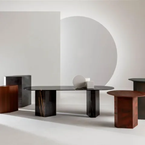 Tavolini di design in marmo, legno o laccato Imperfetto di Laura Meroni