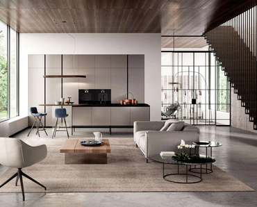 Tavolino multifunzione con top in legno e base in cristallo Markus di Ozzio