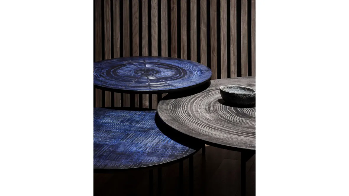 Tavolini Multi Moon in finitura Blue Jeans e Grigio di MOS-Design