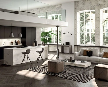 Tavolino trasformabile Box in marble glass di Ozzio