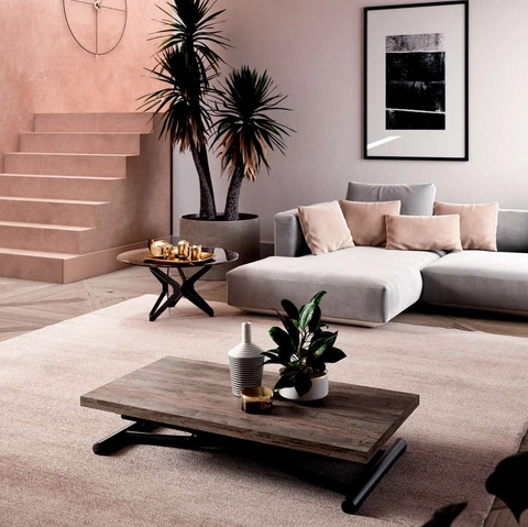 Tavolino trasformabile Mondial in eco legno di Ozzio