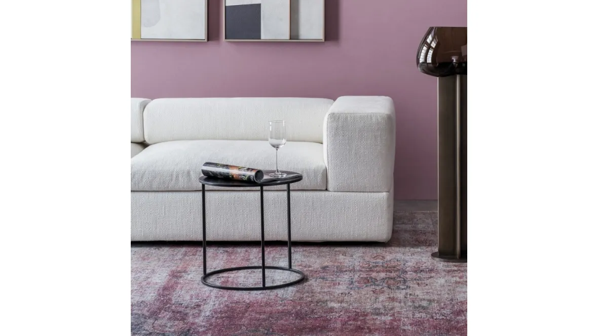 Tavolino da divano Round in metallo color antracite di Adriani e Rossi