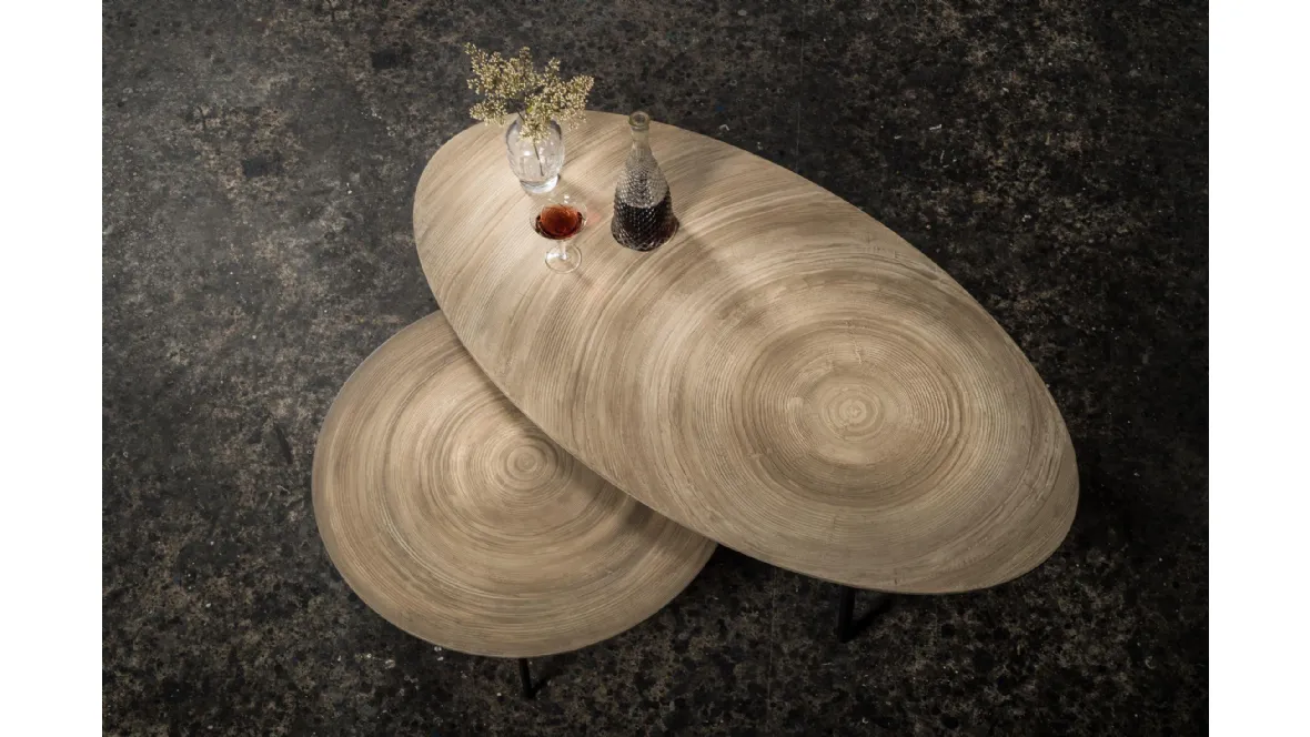Tavolino doppio, rotondo ed ellittico in legno Sit Able 04 di MOS-Design