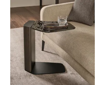 Tavolino in vetro e legno massello Stone di Fiam