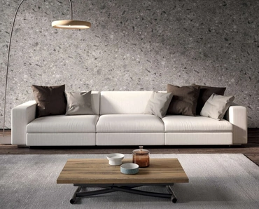 Tavolino Trasformabile Sydney in Eco Legno Vecchio Antico e metallo di Ozzio