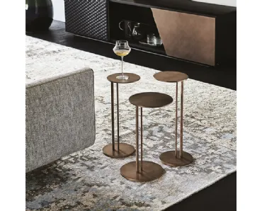 Tavolino in acciaio finitura Brushed Bronze Sting Brushed di Cattelan Italia