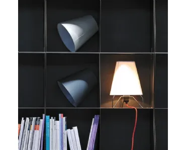 Lampada da tavolo in tessuto con struttura in metallo Jet Table di Adriani e Rossi
