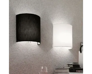 Lampada in tessuto bianco o nero Applique Luna di Adriani e Rossi