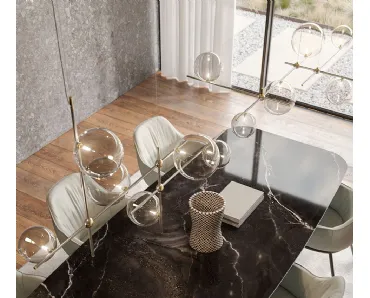 Lampada a sospensione in cristallo e metallo Bloom di Cattelan Italia