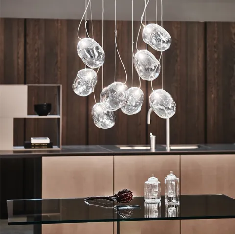 Lampada a sospensione in vetro Cloudine di Cattelan Italia