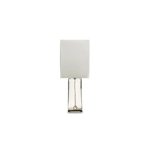 Lampada da Tavolo con basamento in vetro e paralume in doppio strato con esterno in tela e interno in PVC Dido di Poltrona Frau