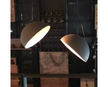 Lampada a sospensione in metallo verniciato nero Domus Degree di Adriani e Rossi