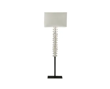 Lampada da Tavolo in metallo verniciato rivestito esternamente con una collana di bolle in vetro trasparente Fede di Poltrona Frau