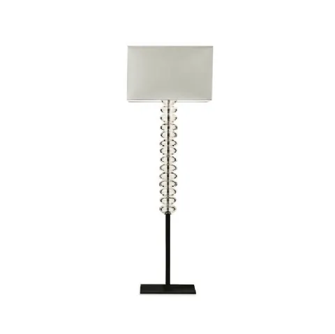 Lampada da Tavolo in metallo verniciato rivestito esternamente con una collana di bolle in vetro trasparente Fede di Poltrona Frau