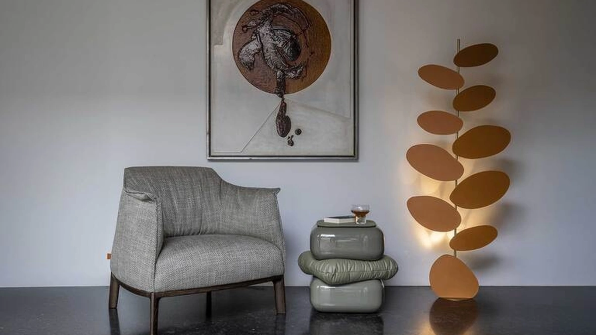 Lampada da terra in ottone Foliage di Poltrona Frau