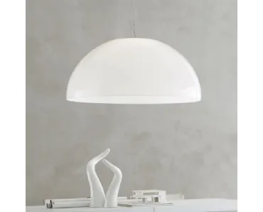 Lampada a sospensione Moon in metacrilato Bianco di Adriani e Rossi