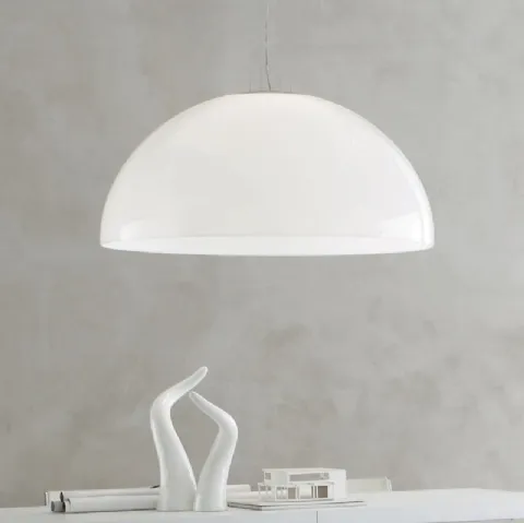 Lampada a sospensione Moon in metacrilato Bianco di Adriani e Rossi