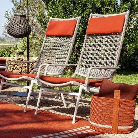 Lampada da terra Sparkler Lanterne 02 in corda intrecciata di Poltrona Frau