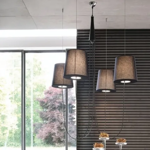 Lampada con paralumi in tessuto Spider di Adriani e Rossi