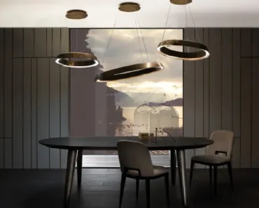 Lampada a sospensione Swirl in ottone acidato di Laura Meroni