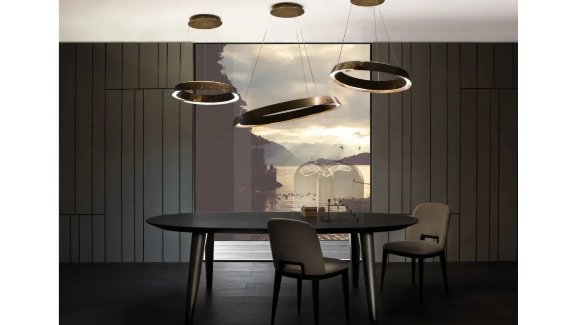 Lampada a sospensione Swirl in ottone acidato di Laura Meroni