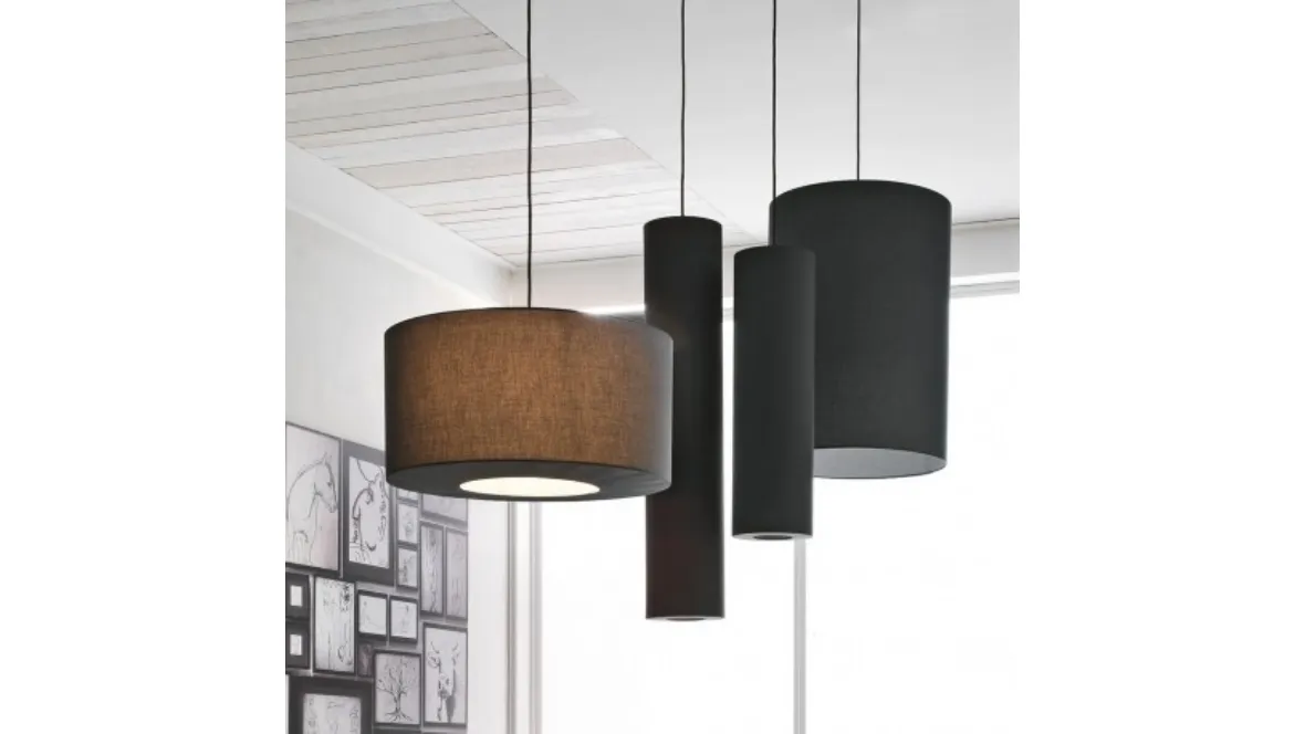 Lampada di varie dimensioni in tessuto Tube di Adriani e Rossi