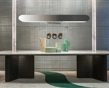 Lampada a sospensione Zeppelin in acciaio lucido di Laura Meroni