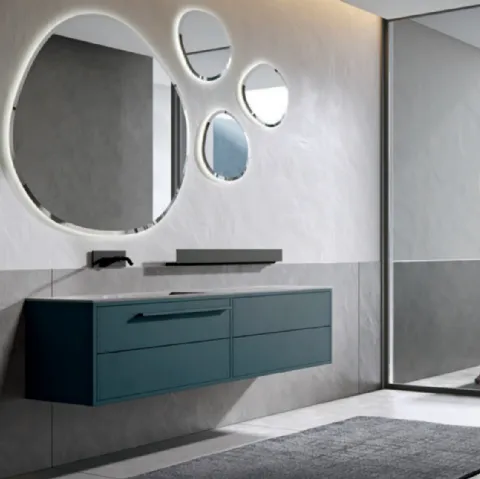 Mobile da Bagno sospeso in laccato opaco Ade 003 di Edoné