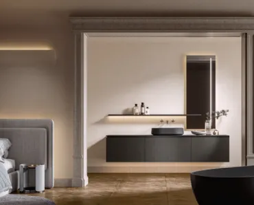 Mobile da Bagno sospeso Artemide 04 in nobilitato rovere timut di Edoné