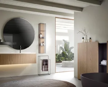Mobile da Bagno sospeso Atena 05 in nobilitato rovere zenzero di Edoné
