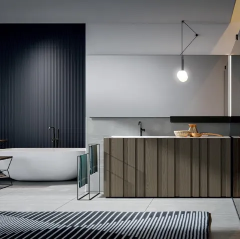 Mobile da Bagno a terra texture Botte anice Chrono 38 4004 di Edoné