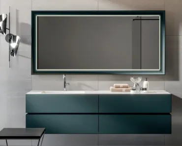 Mobile da Bagno sospeso in laccato pavone opaco Nike 005 di Edoné