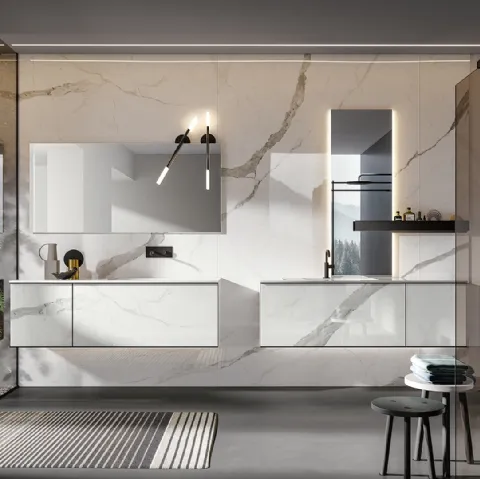 Mobile da Bagno Rea finitura effetto Marmo lucido di Edoné