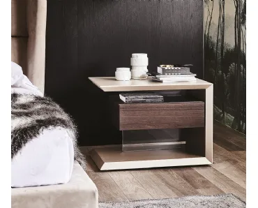 Comodino con cassetto in legno naturale Biagio di Cattelan Italia