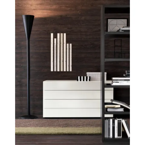 Comò Cube in legno laccato bianco di Giellesse