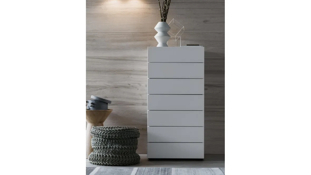 Settimanale Cube in legno laccato bianco di Giellesse