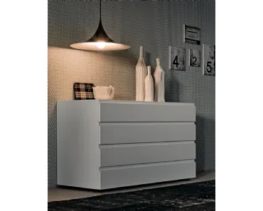 Comò Joy in legno laccato Bianco di Giellesse