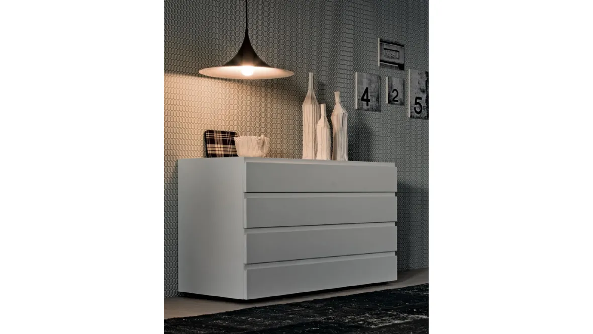 Comò Joy in legno laccato Bianco di Giellesse