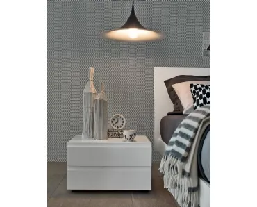 Comodino Joy in legno laccato Bianco di Giellesse