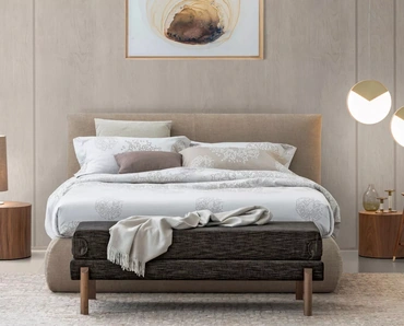 Letto Feeling in tessuto imbottito di Oggioni