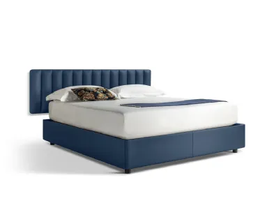 Letto sommier in pelle Ferdinandea con contenitore e boiserie di Poltrona Frau
