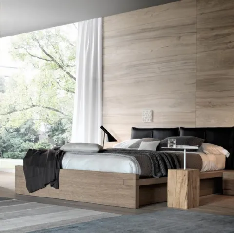 Letto con testiera imbottita Avalon di Giellesse